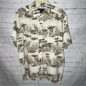 Exofficio‎ button down fish print shirt size M